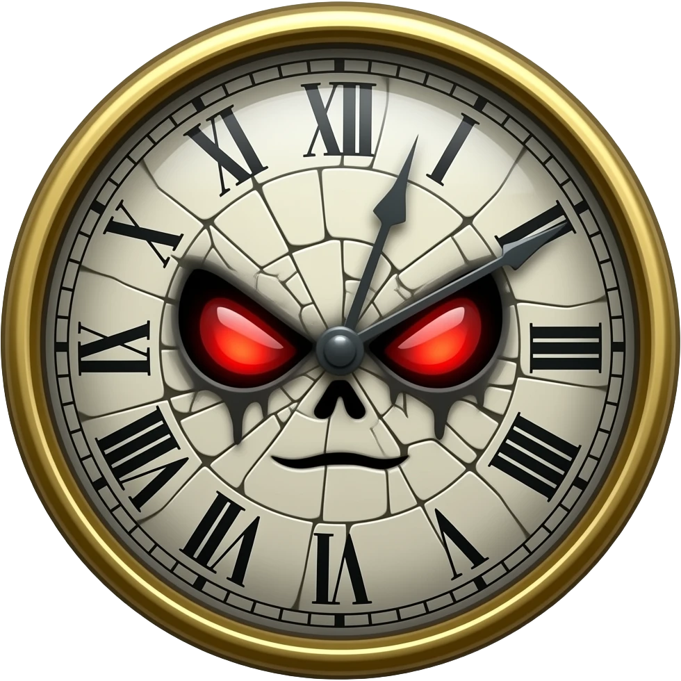 a haunted clock emoji