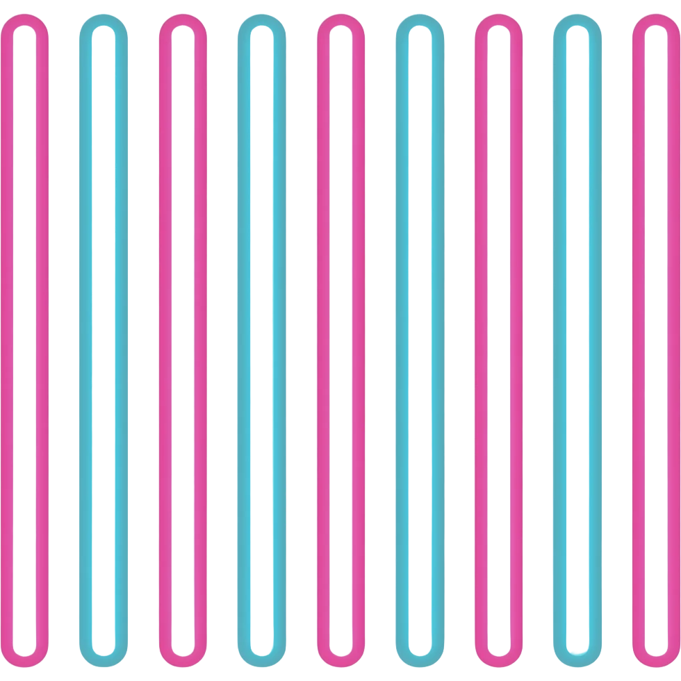 Thick pink, blue and white sparkly neon colored straight vertical lines emoji