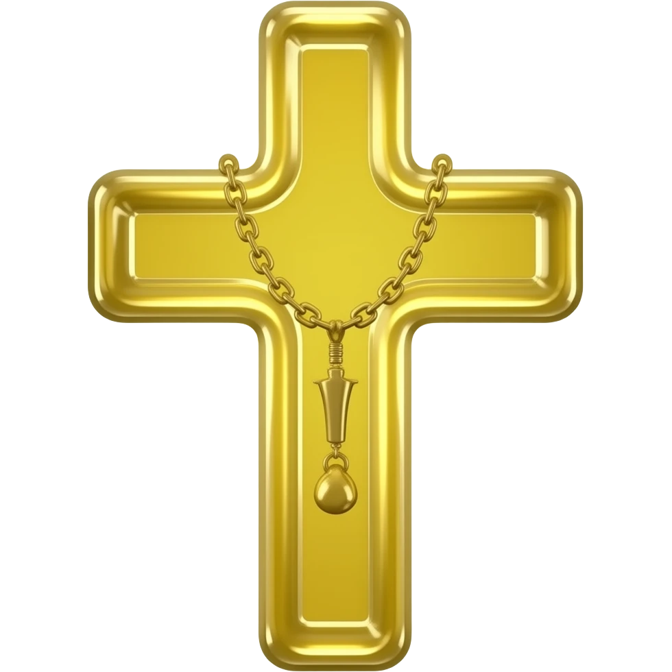 cruz sagrada gold vidro neon com rosário gold vidro neon emoji | AI ...
