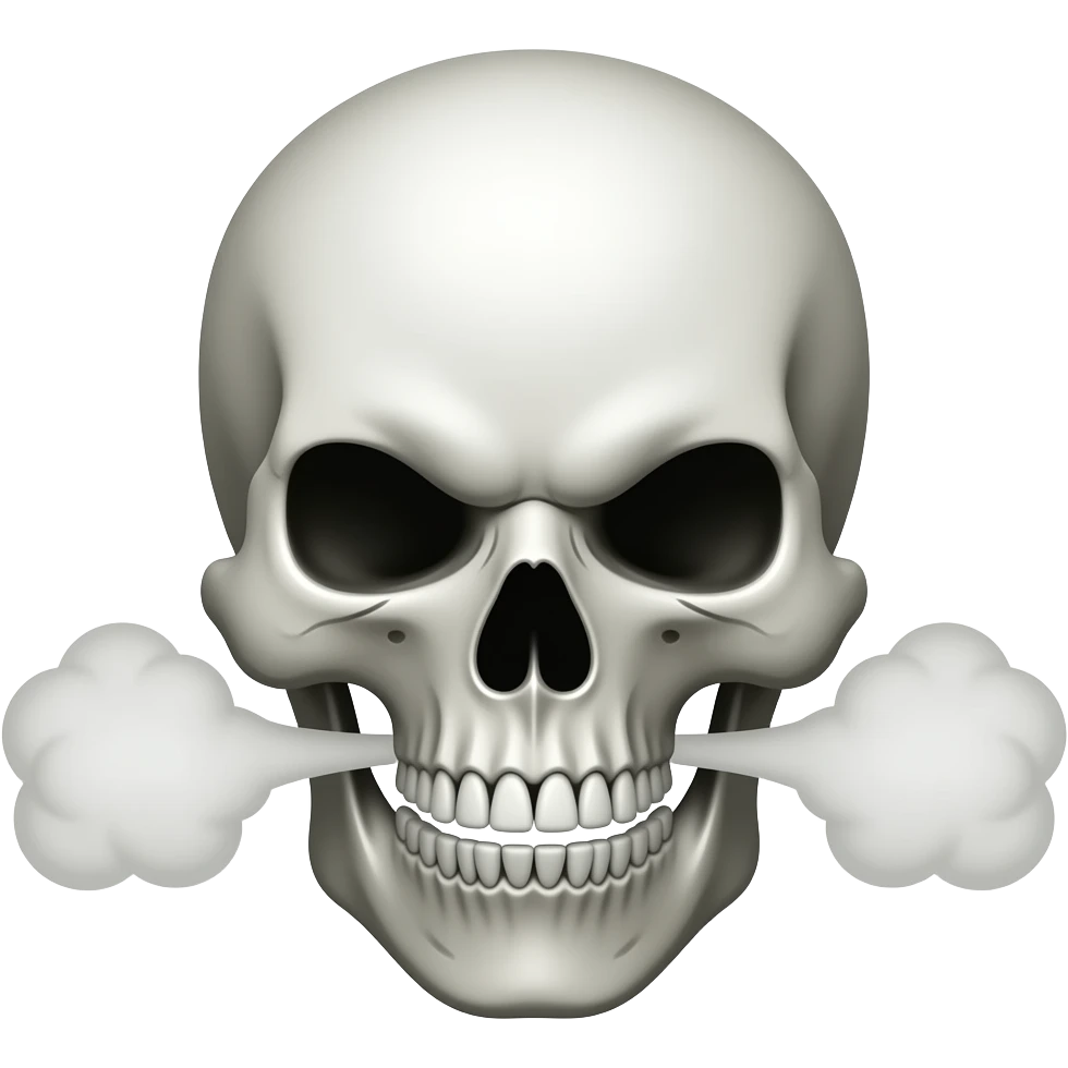 Angry skull head with smoke coming out of its ears emoji