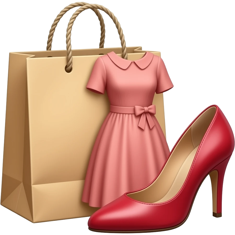🛍️👗👠 emoji