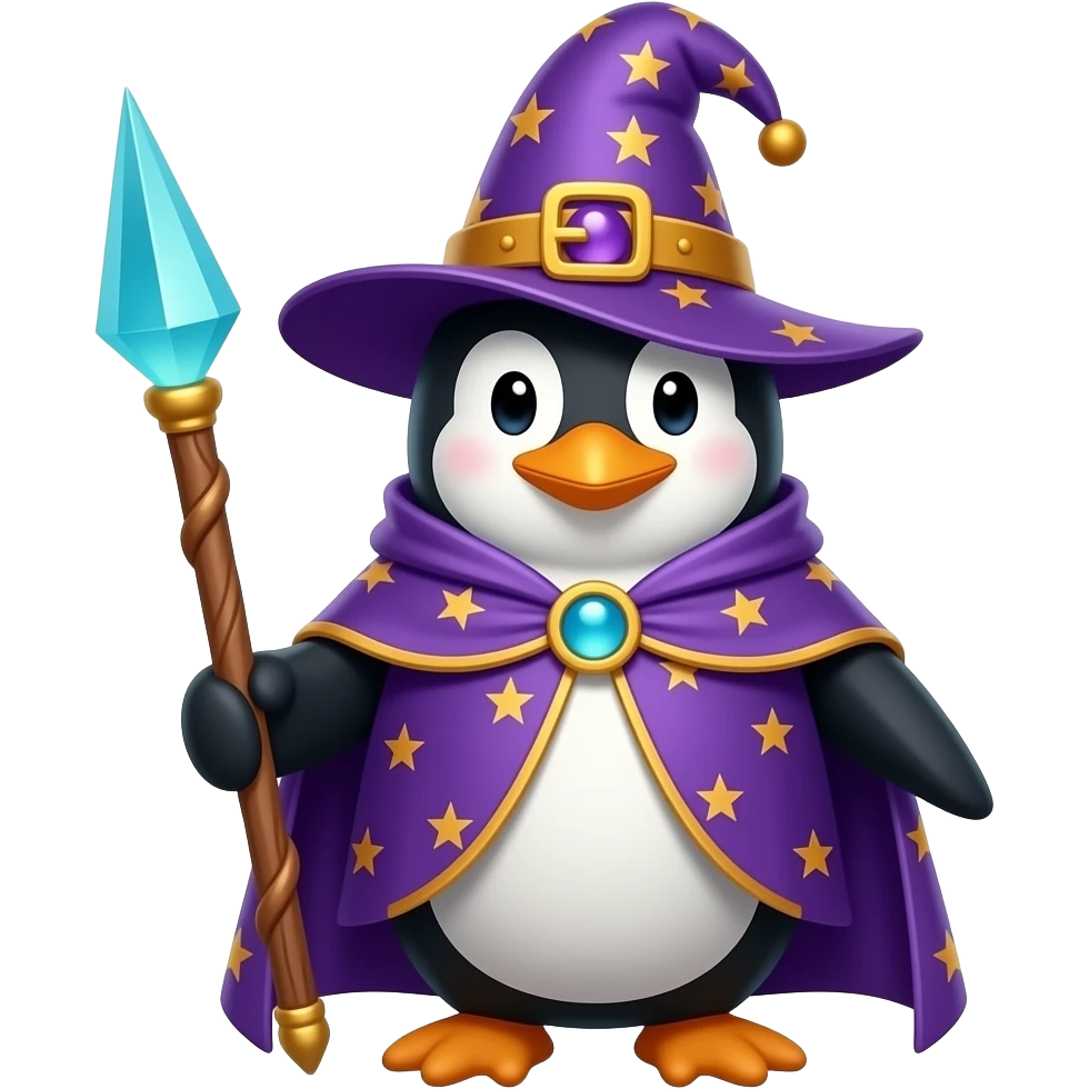 Penguin Wizard emoji