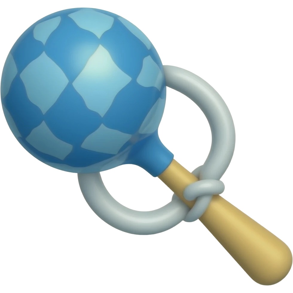 Blue rattle emoji