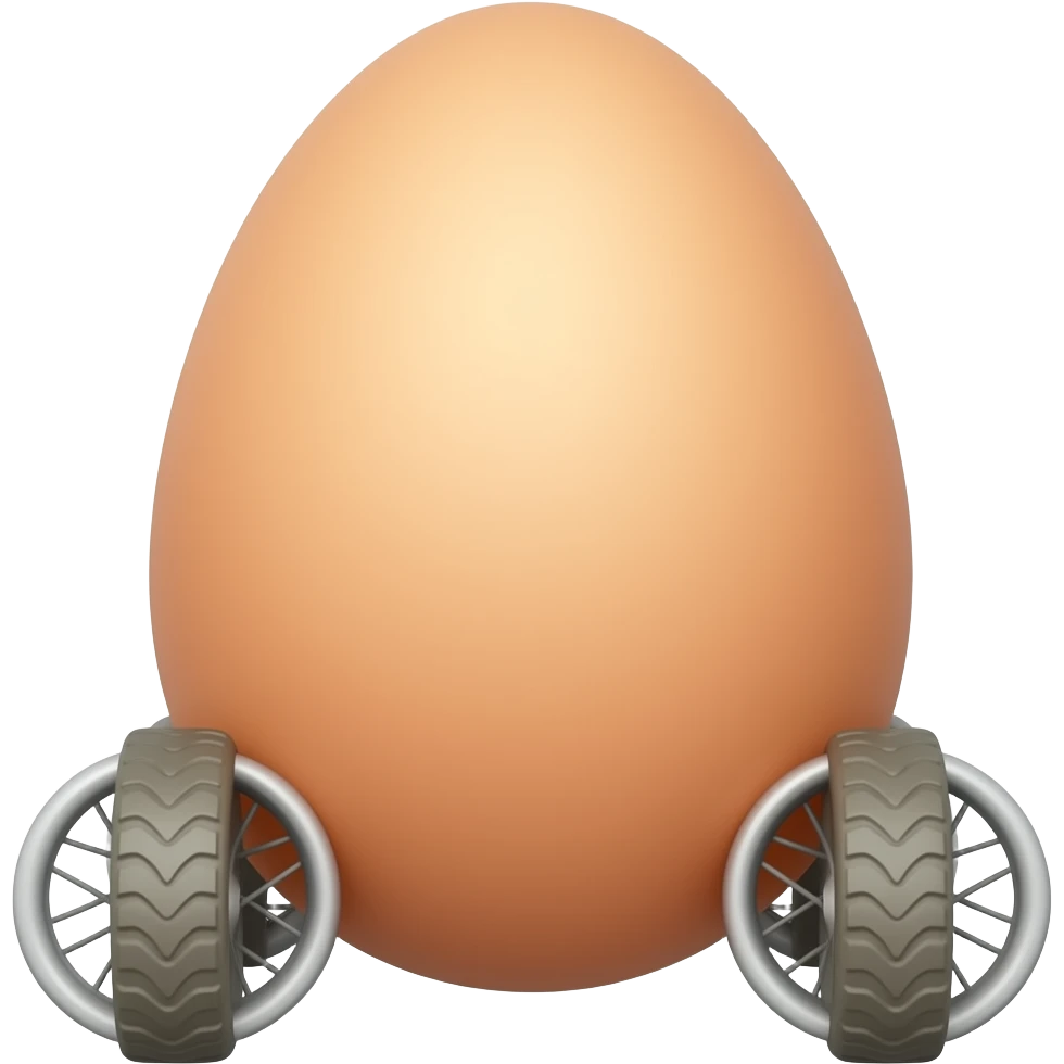 Wheeled egg emoji