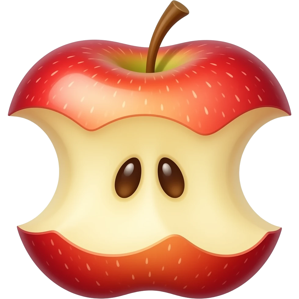 Apple fruit fully bitten emoji