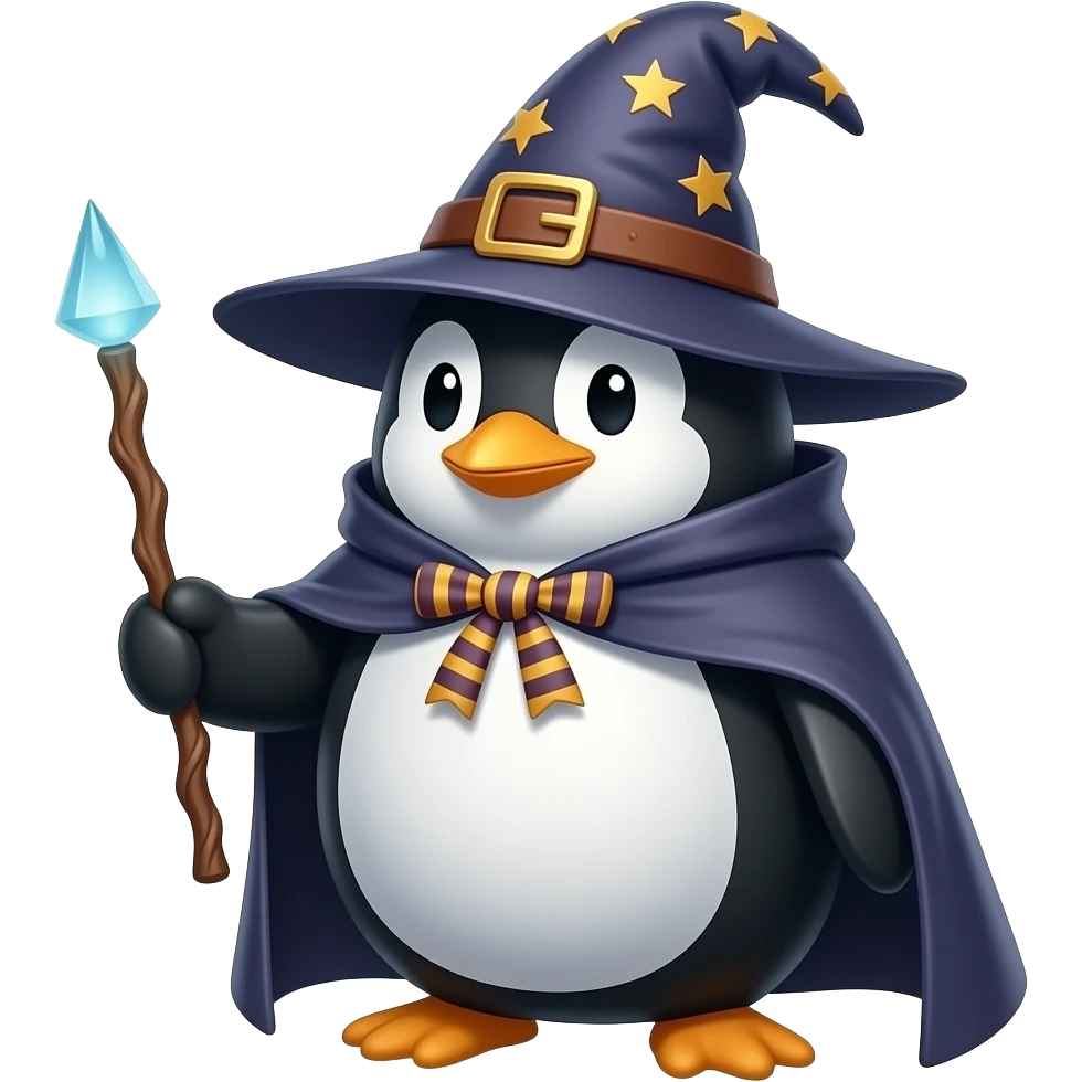 Penguin Wizard emoji
