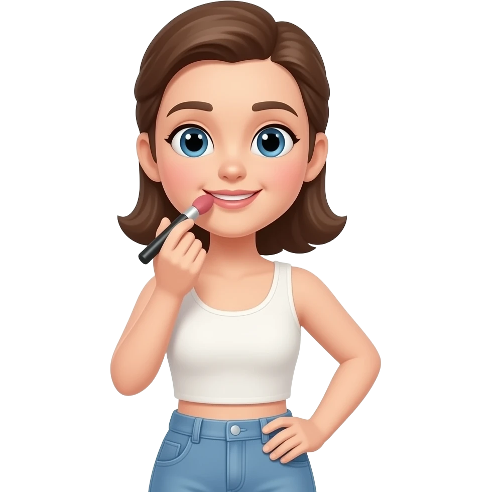 passando maquiagem emoji