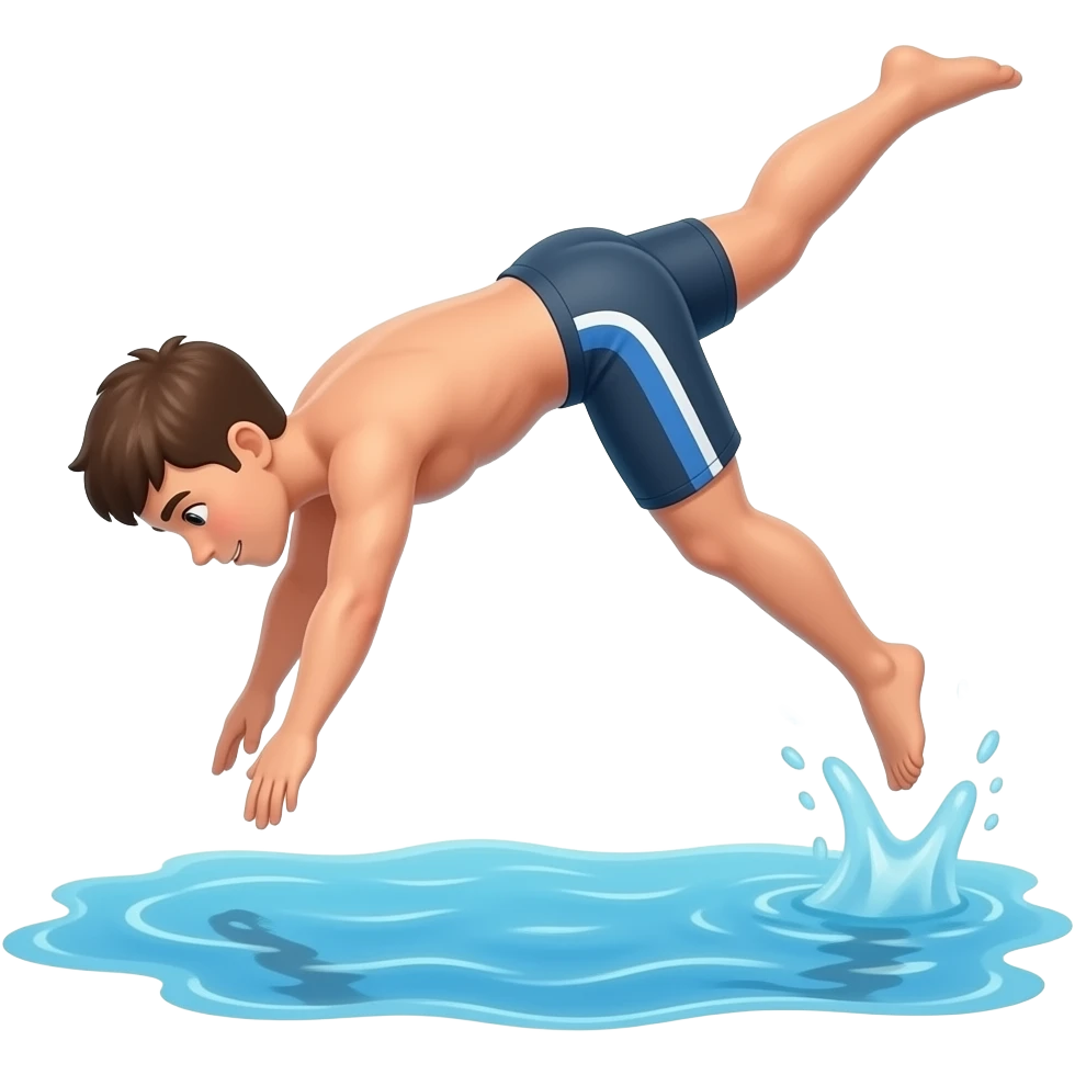 Swimmer man diving into water emoji