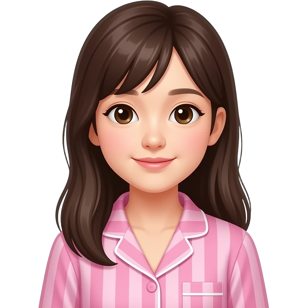corean girl with pink pijama emoji