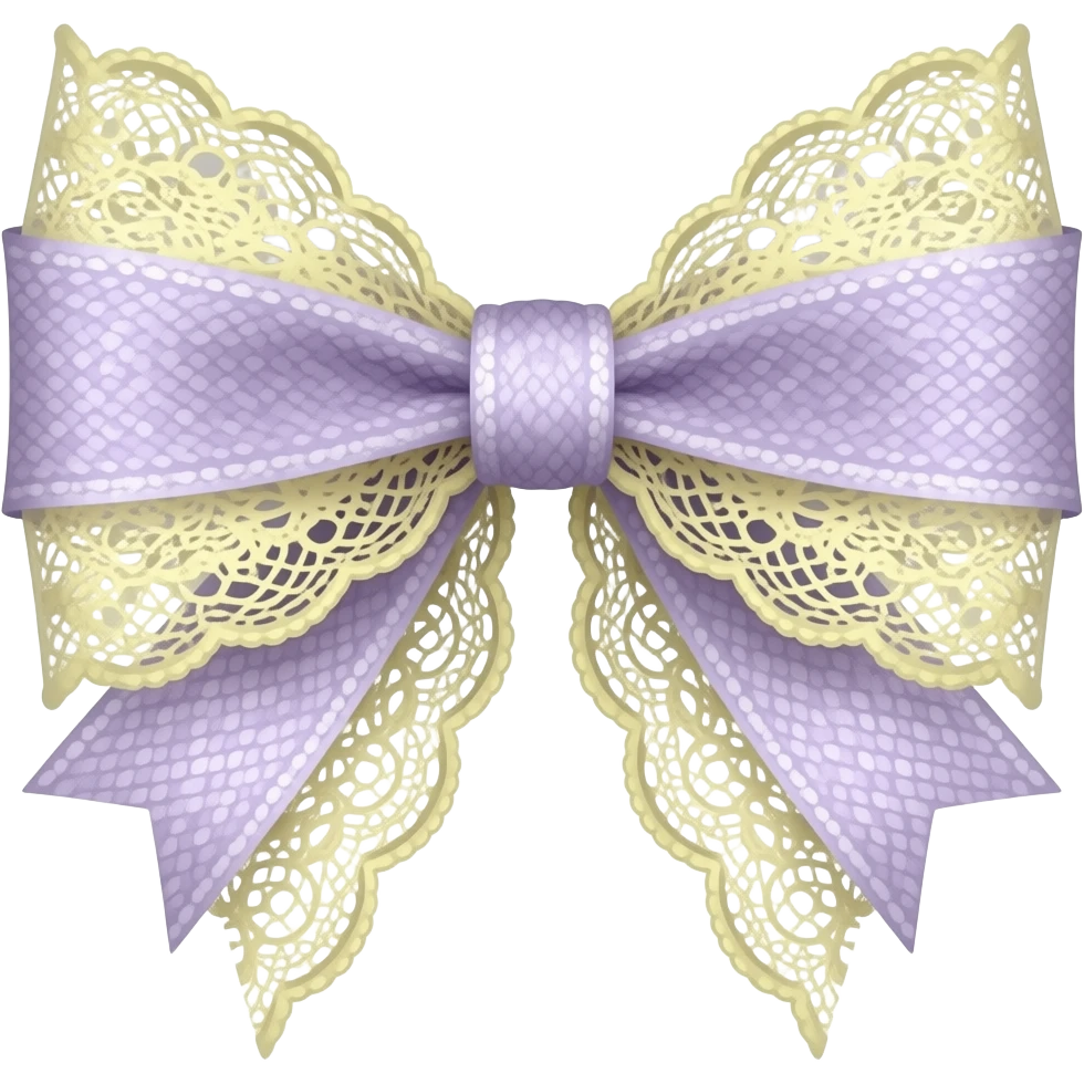 light purple and ligth yellow bow lace coquette bow emoji