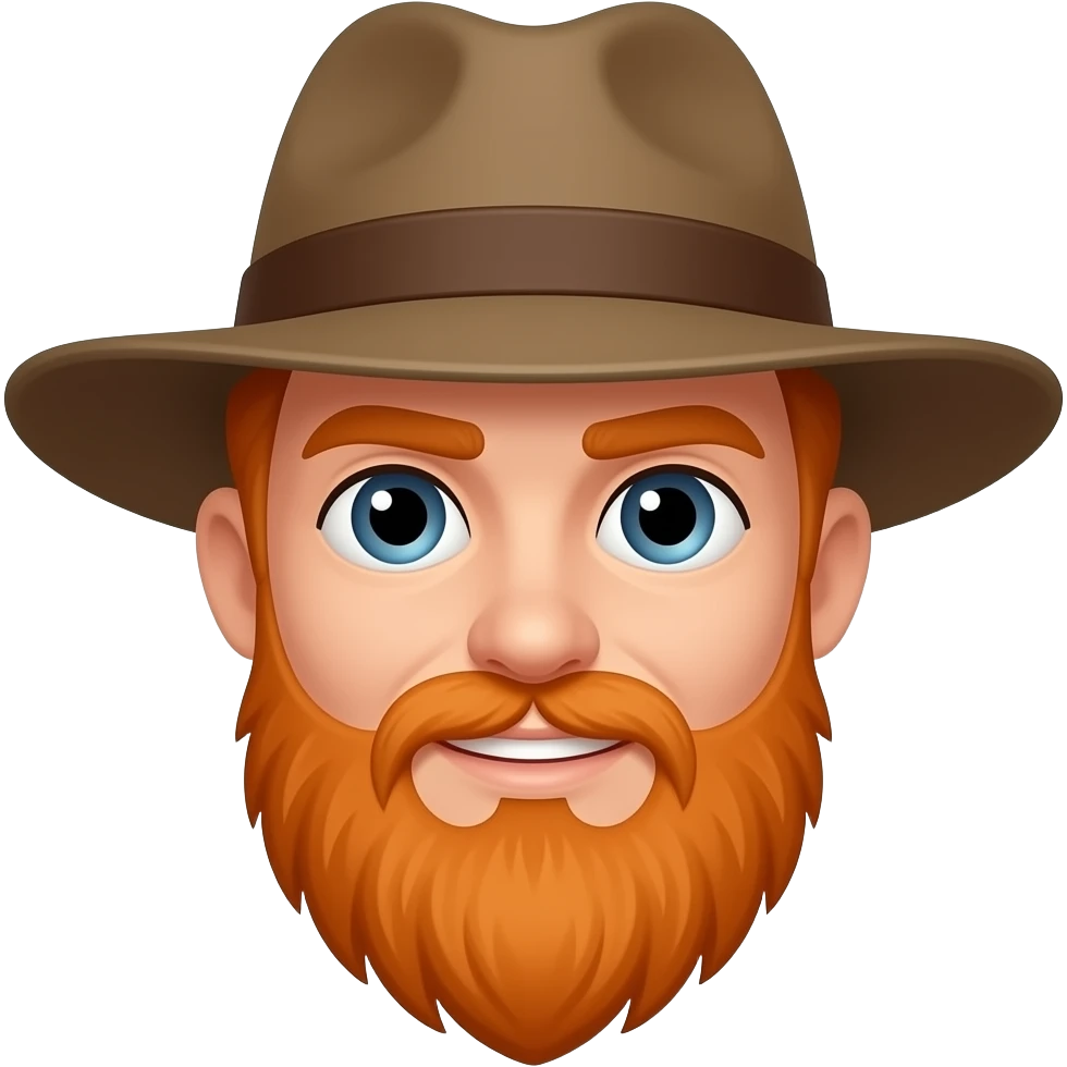 Orange Beard with hat emoji