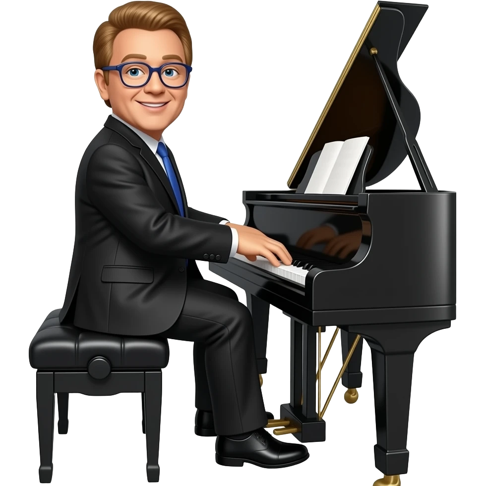 Elton John at the piano emoji