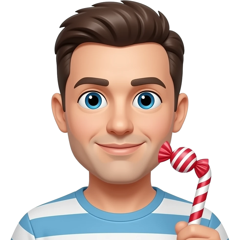 man with a candy emoji