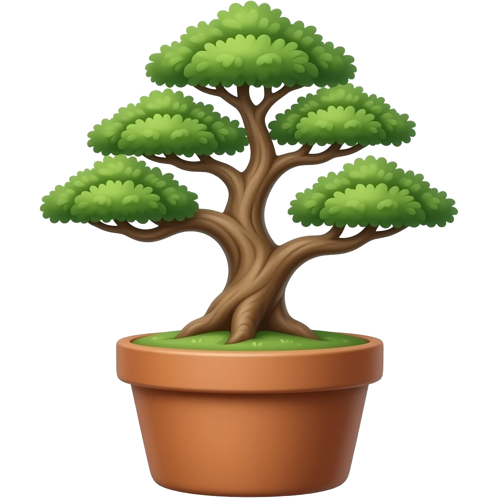 Cute bonsai emoji