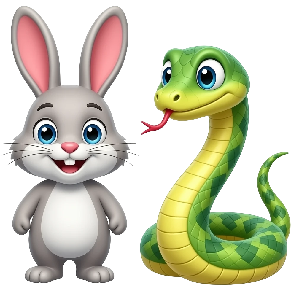 Funny bunny snake emoji