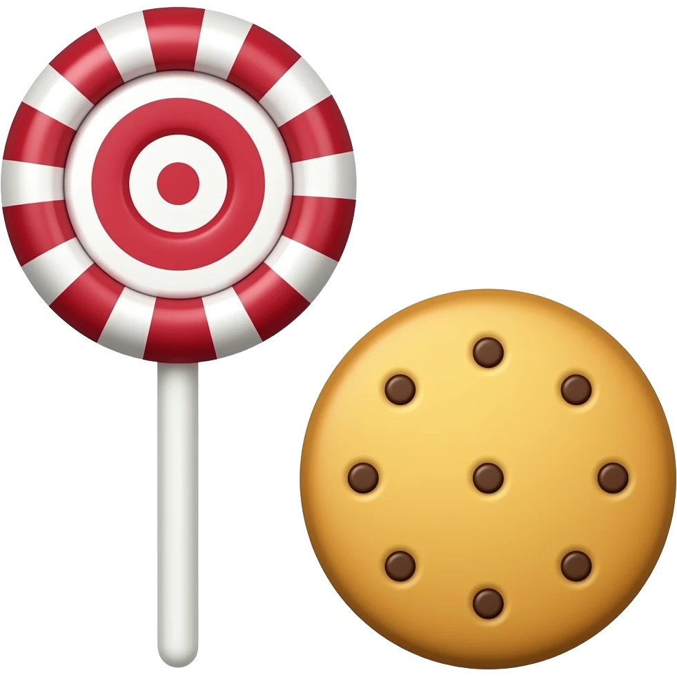 Lollipop and cookie emoji