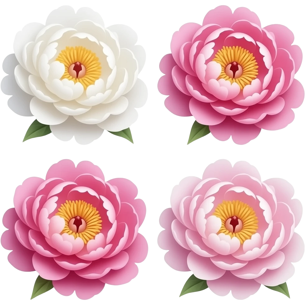 white and pink peony emoji
