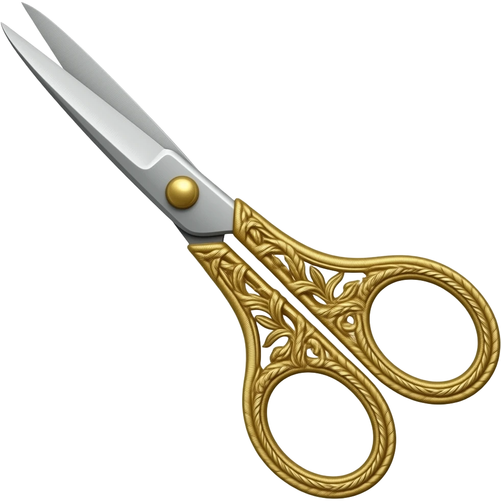 gold embroidery vintage scissors open emoji