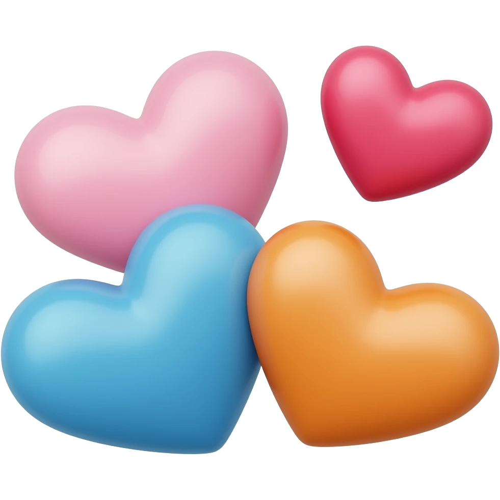 Sa fie un 1+ cu inimi pe langa el.sa fie colorate ca sa postez pe un canal emoji