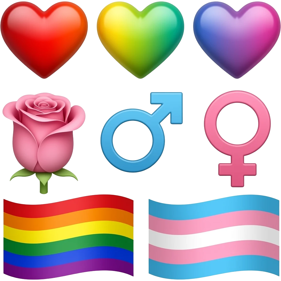 😘🥰😍🌹❤️🧡💛💚💙💜🤎🖤🤍🩷🩵🩶♥️♀️♂️🏳️‍🌈🏳️‍⚧️ emoji