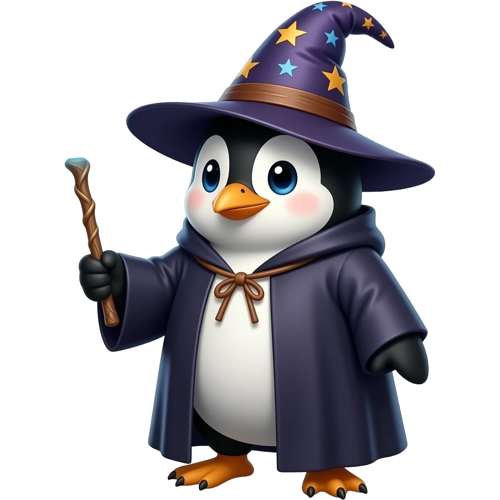 Penguin Wizard emoji