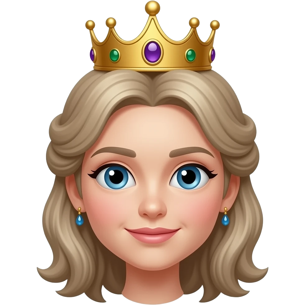 The Queen wears a crown. emoji