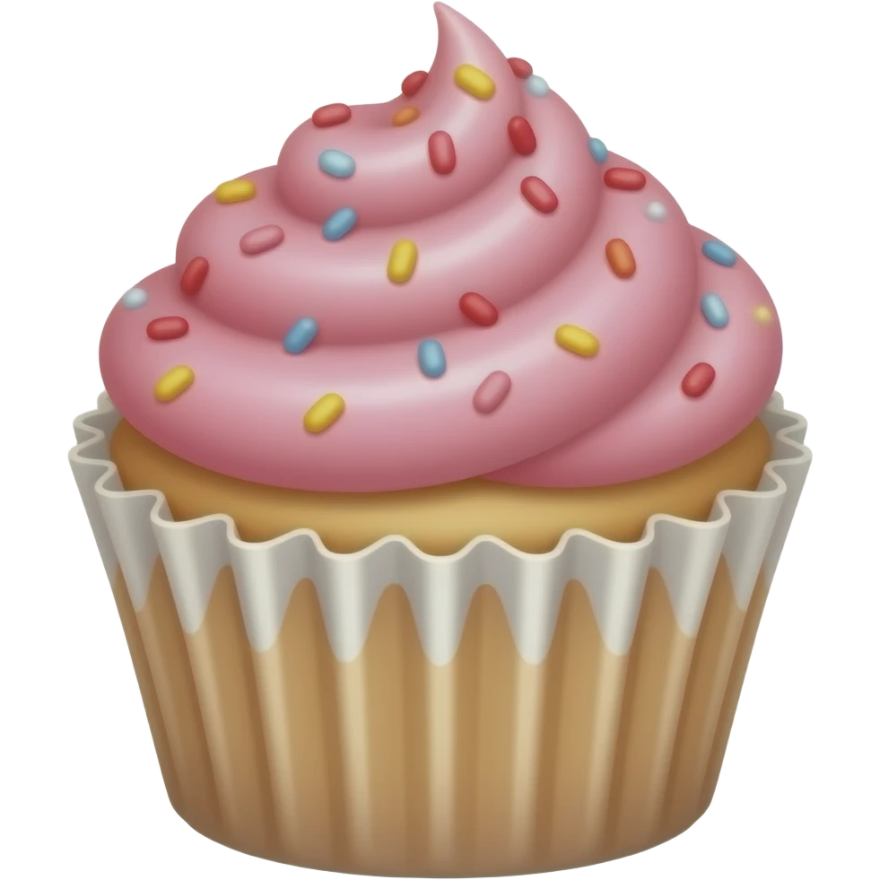 Cupcake with pink icing emoji