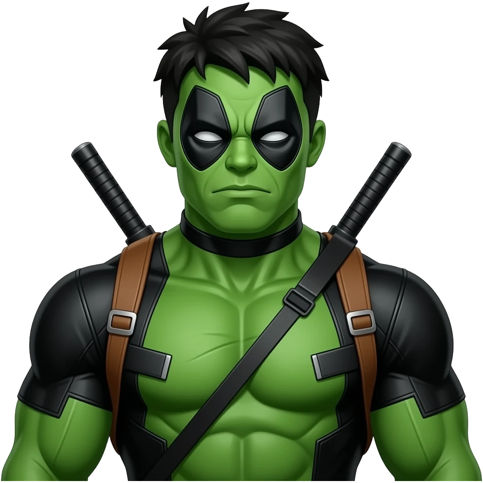 Deadpool look like hulk emoji