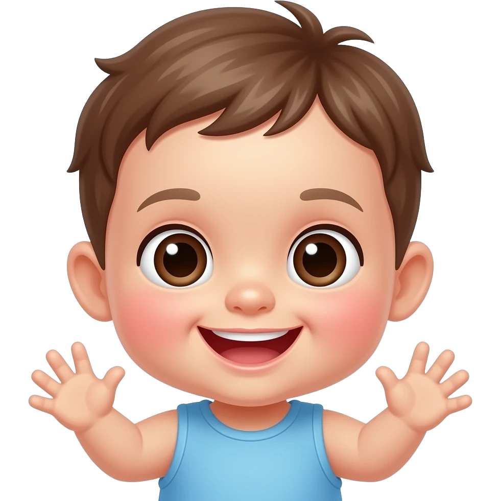 Cute baby face smiling emoji