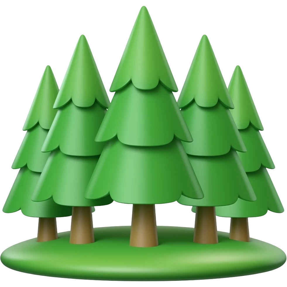 Forest 3d emoji no background emoji