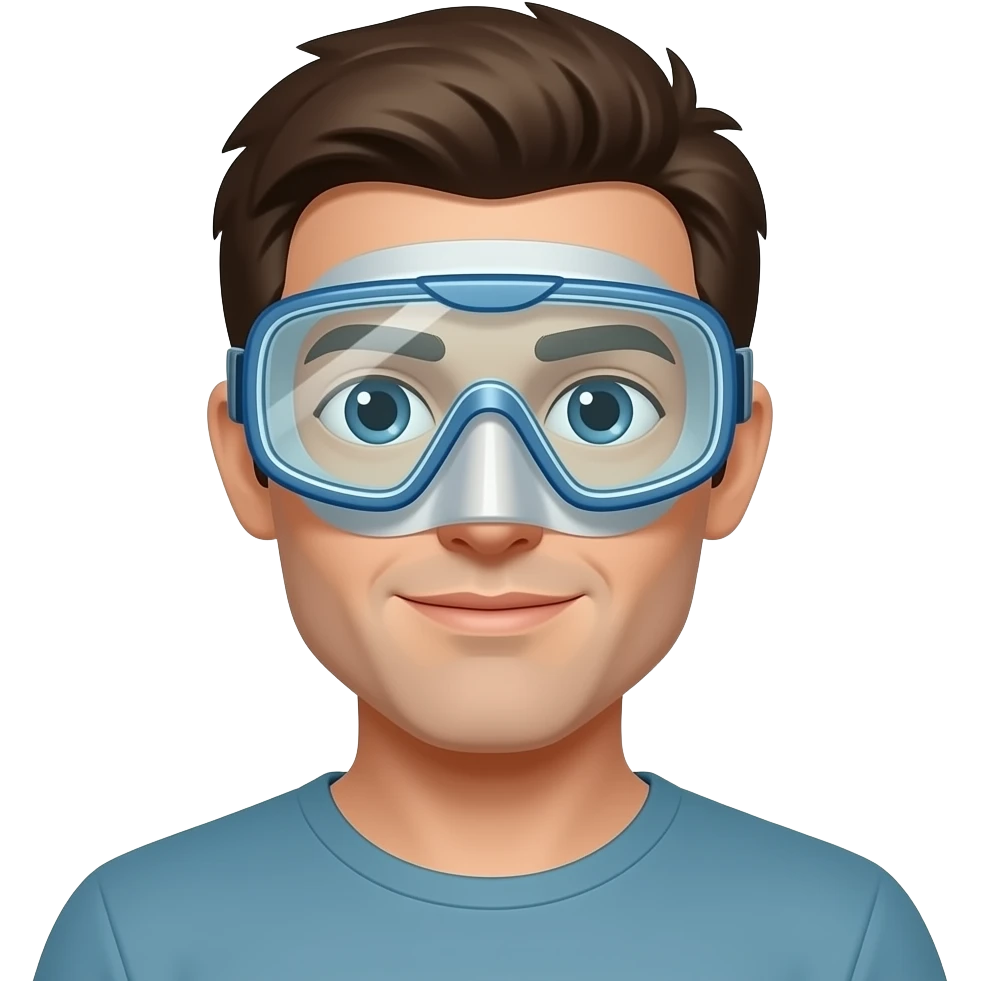 a guy in diving goggles emoji