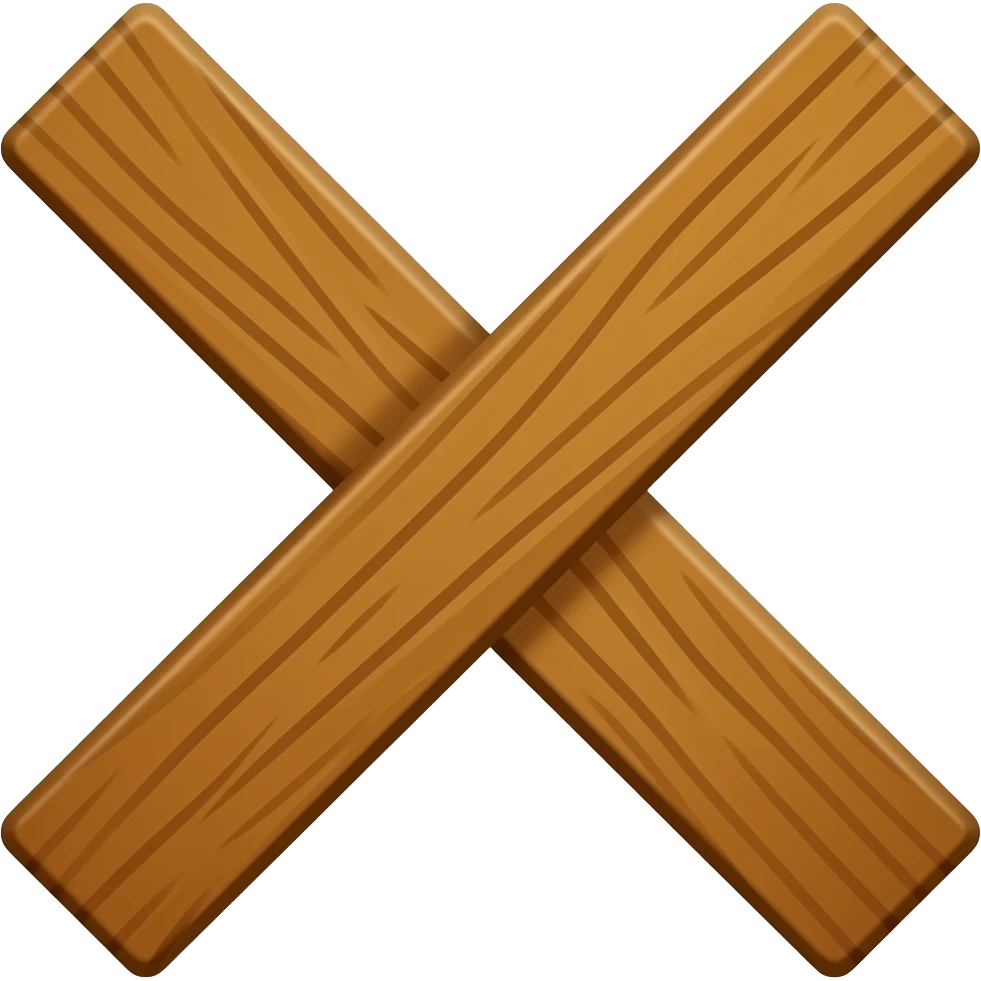 X shaped wooden crucifixion emoji