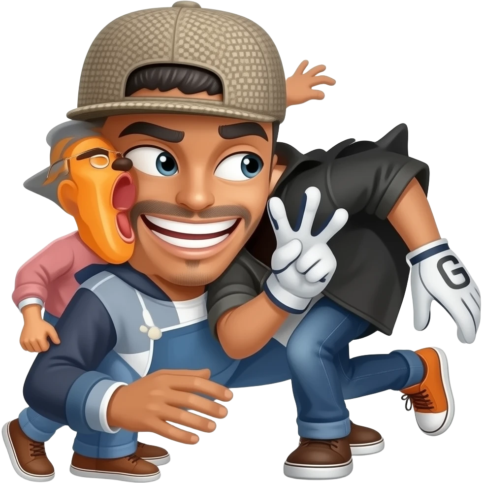 Whipping a black person emoji