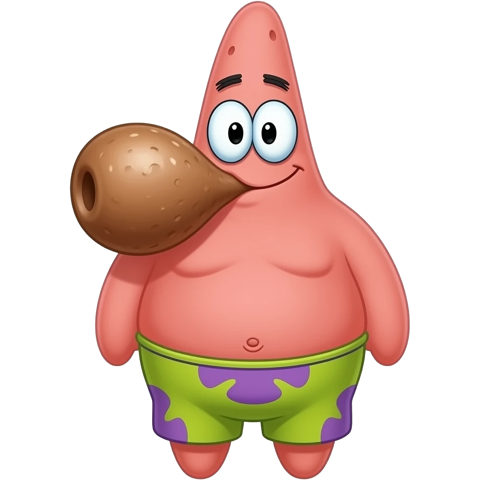 Patrick star from SpongeBob with a big old fat cock emoji