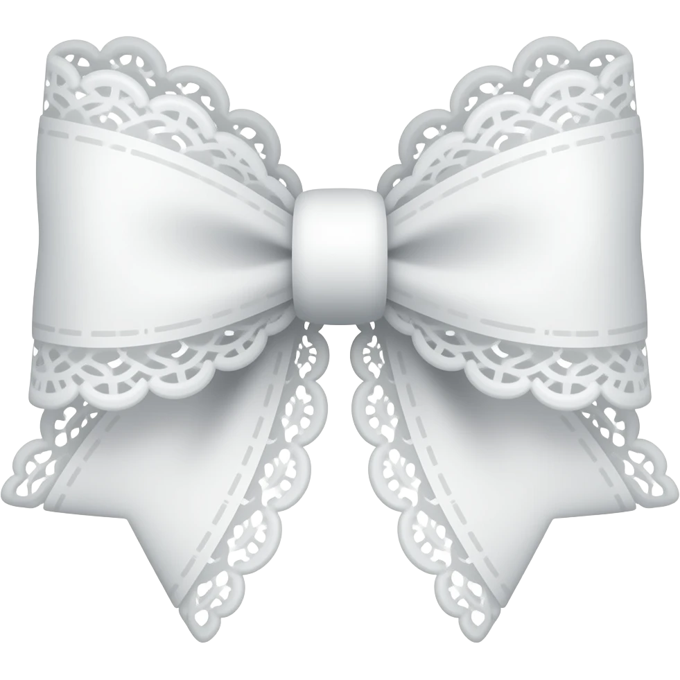 Cute cloudy white bow lace coquette bow emoji