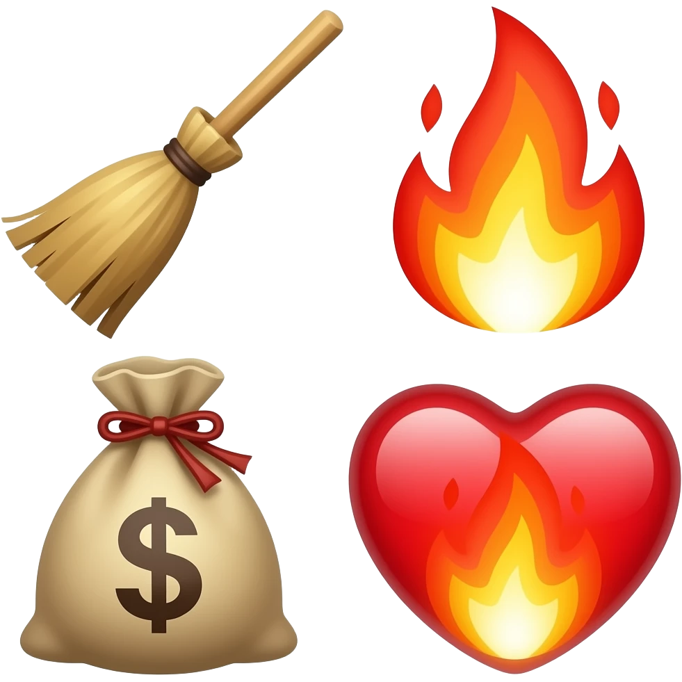 🧹💰❤️‍🔥 emoji