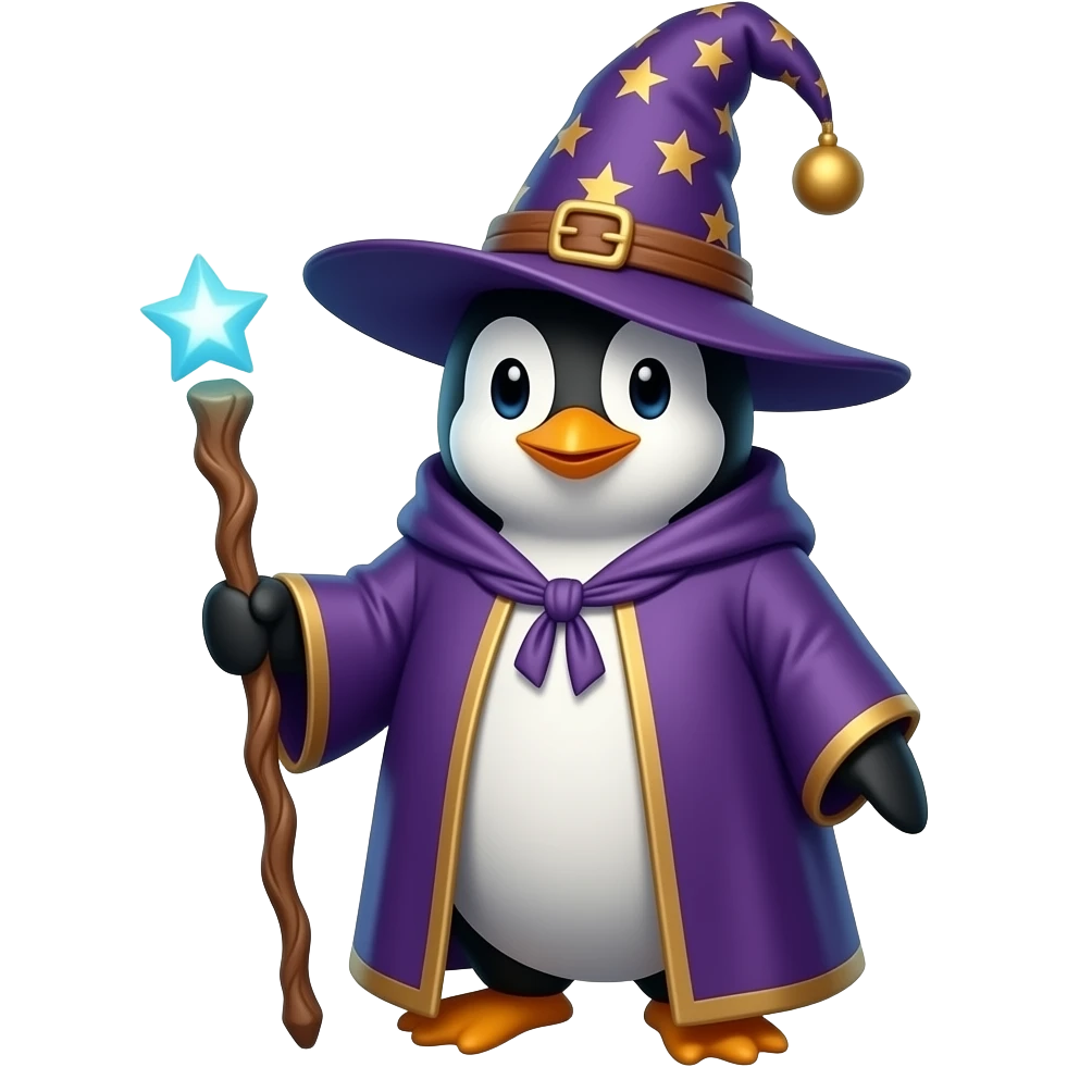 Penguin Wizard emoji