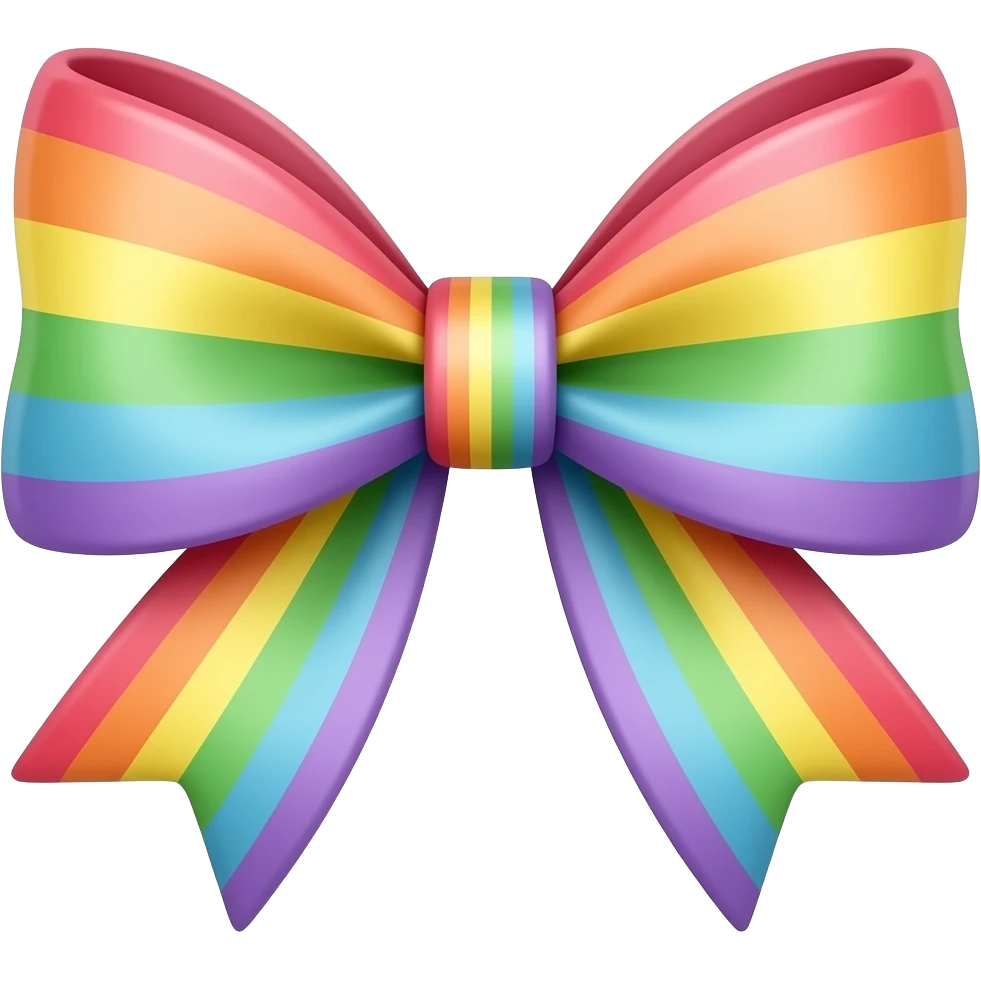 pastel rainbow laced bow emoji