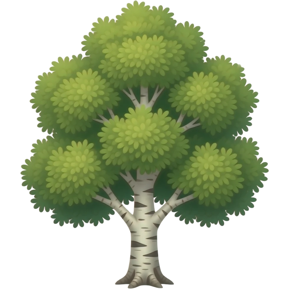 Реалистичное дерево берёзы emoji