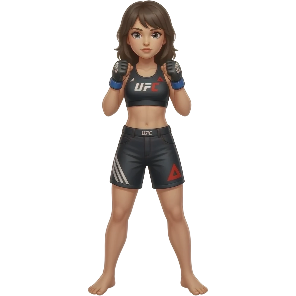 Mma 격투기 소녀 만들어줘 자세도 emoji