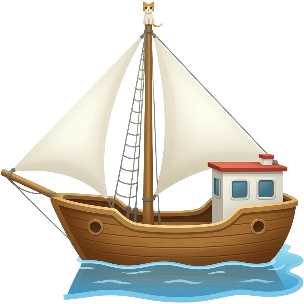 boat with a cat masthead on the bow emoji