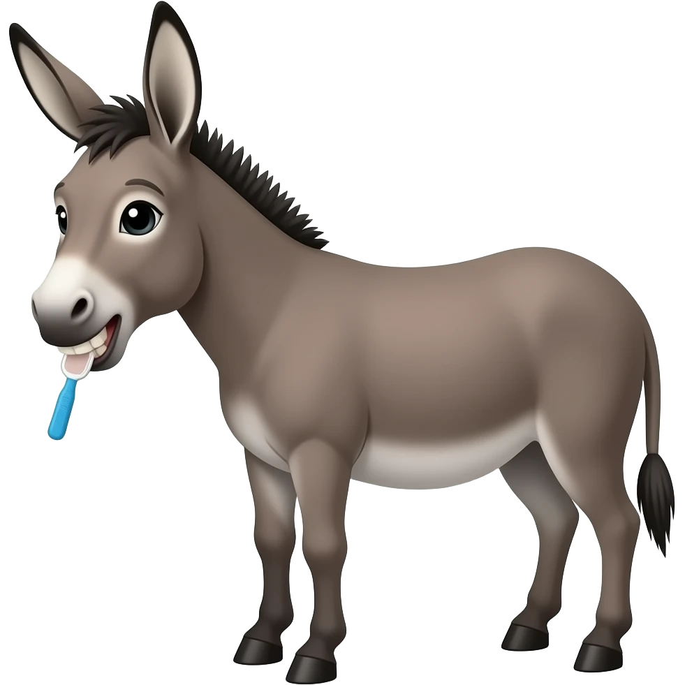 Clean Teeth on donkey emoji