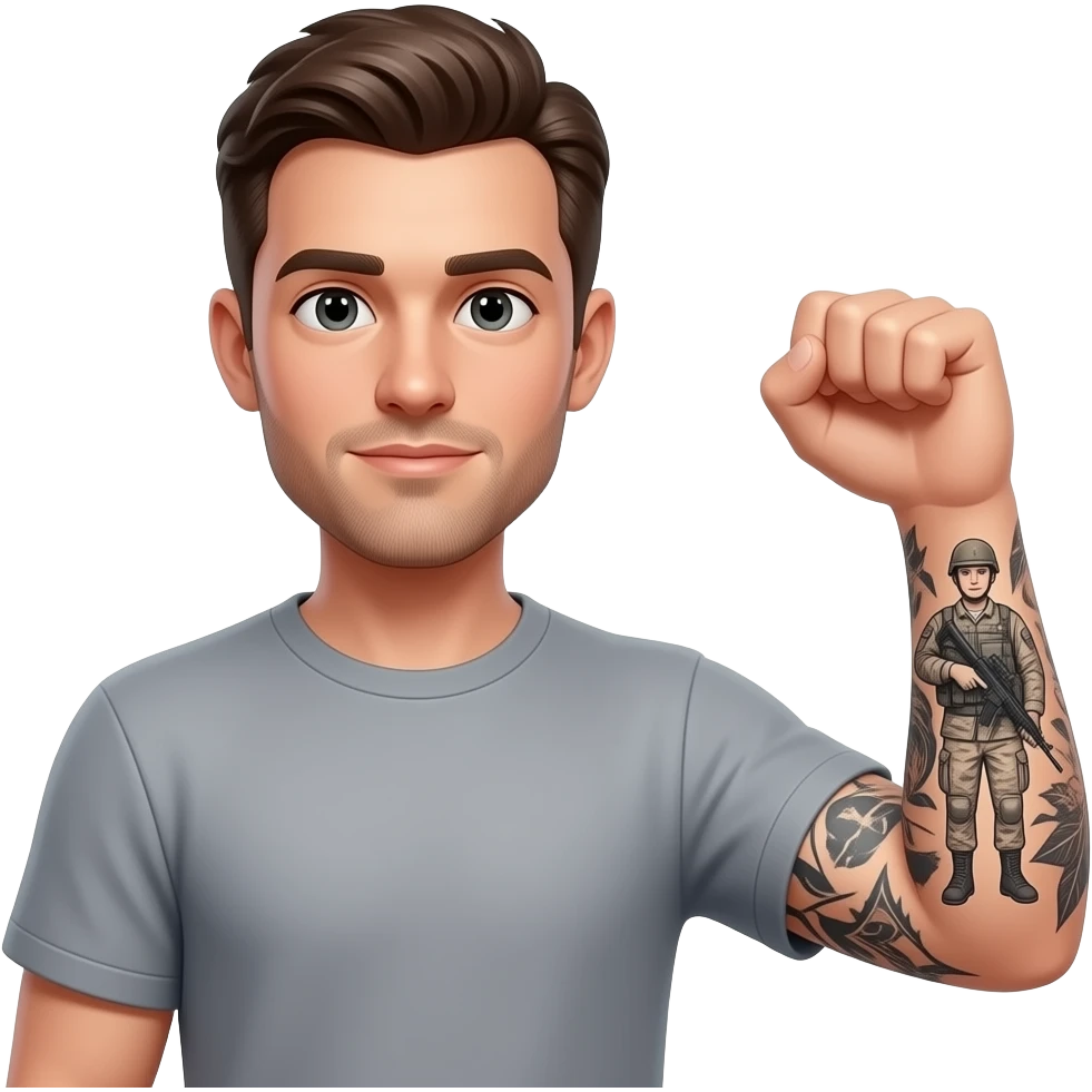 tattoo soldier man emoji