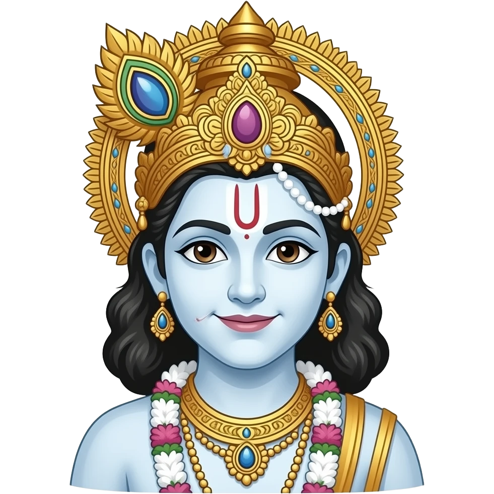 ಶ್ರೀ ಕೃಷ್ಣನ ರೇಖಾ ಚಿತ್ರ emoji