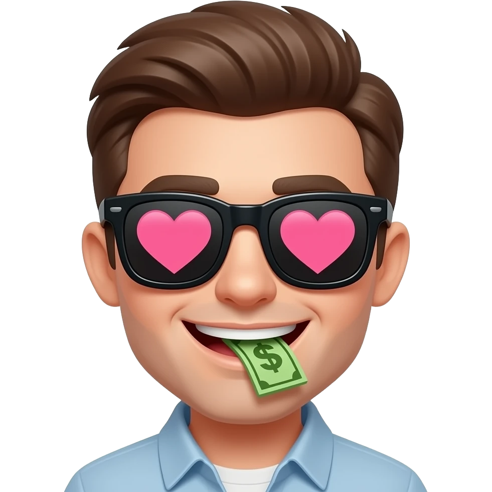 😍+😎+😝+🤑 emoji