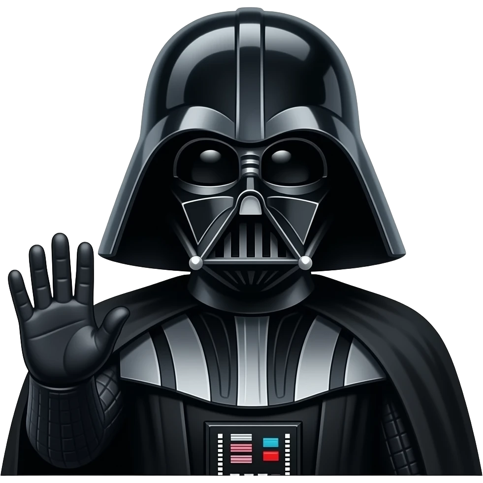 Darth Vader doing the six seven hand gesture emoji