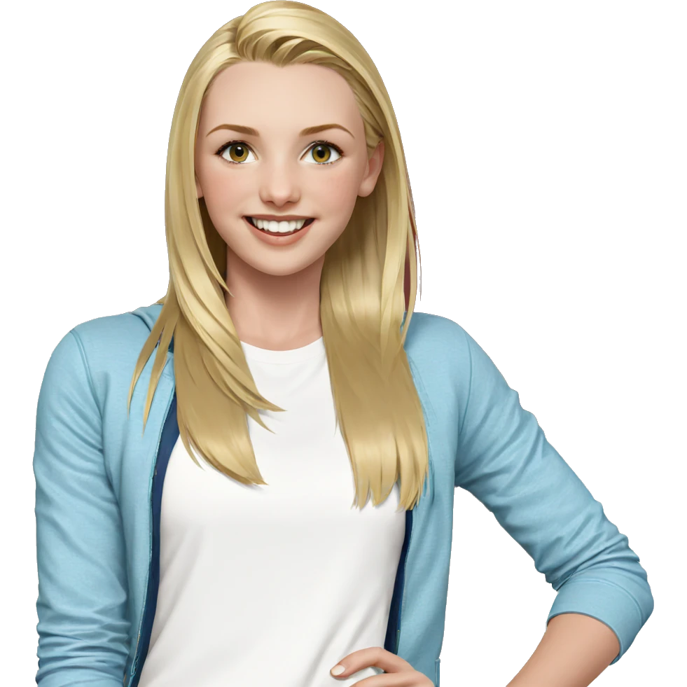 smiling girl with blonde hair emoji