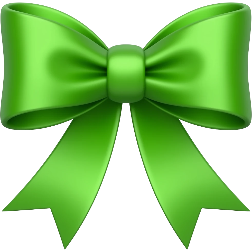 Green ribbon like this 🎀 emoji