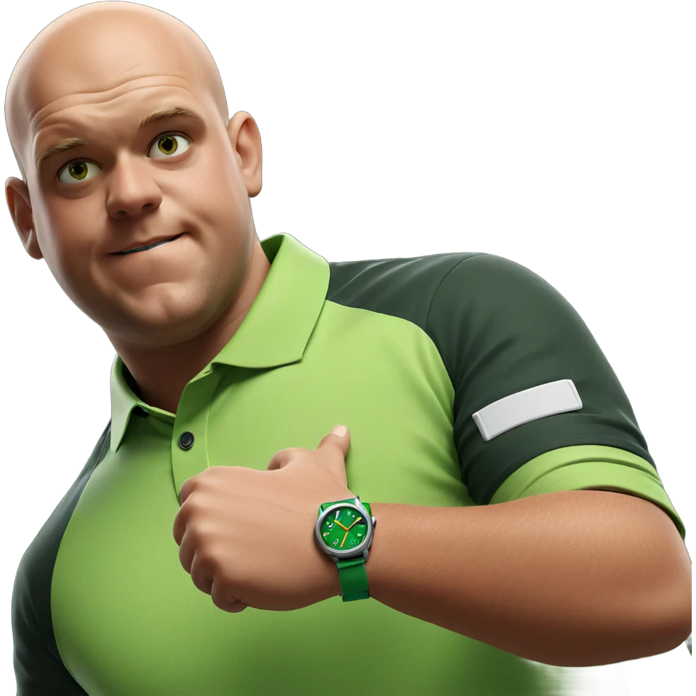 green shirted boy with watch emoji