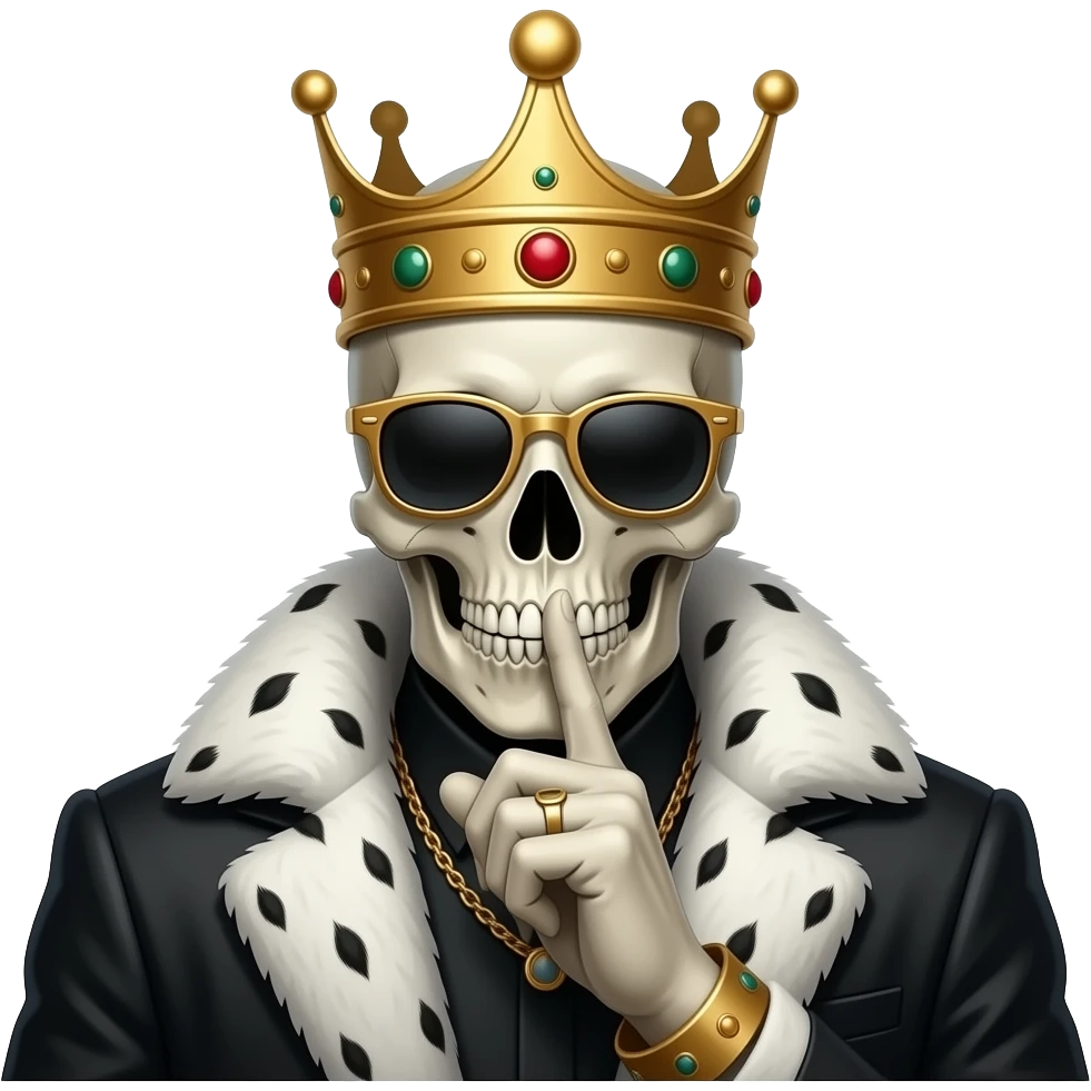 💀+🤫+ 👑✨+🕶️ emoji